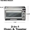 Beach 2-in-1 Countertop Toaster Oven and Long Slot 2 Slice Toaster, 60 Minute Timer and Automatic Shut Off, Shade Selec 5