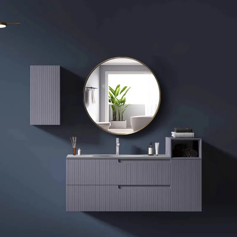 

Modern Wall Mounted Bathroom Mirror Round Nordic Frame Makeup Bathroom Mirror Shower Fogless Miroir Salle De Bain Room Furniture