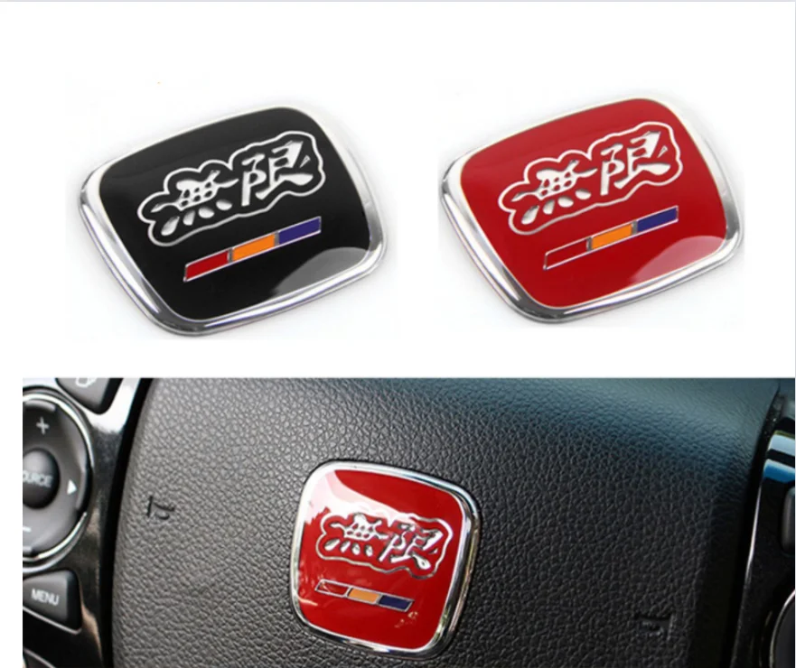 GTIOATO Mugen Steering Wheel Emblem For Honda City Civic Jazz BRV Accord HRV Odyssey CRV Type R 3D Sticker |