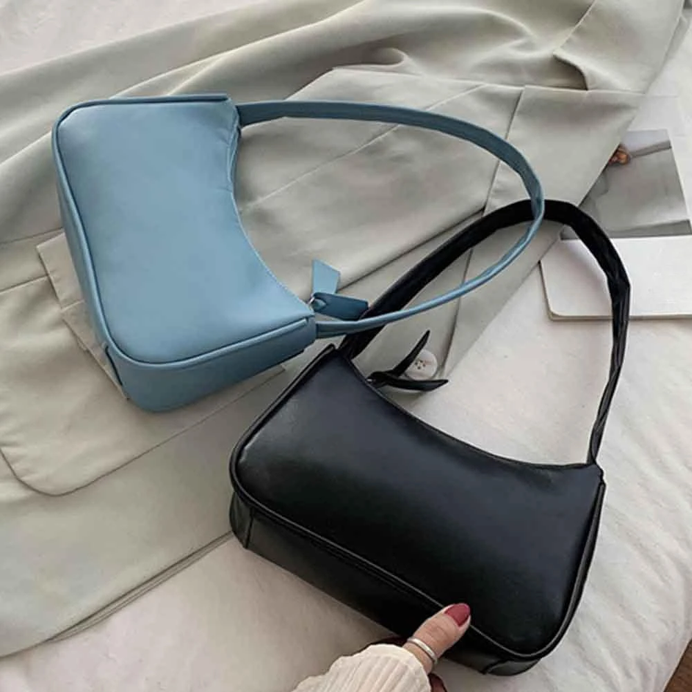 

Handle Bag Women Retro Handbag PU Leather Shoulder Totes Underarm Vintage Top Handle Bag Female Small Subaxillary Bags Clutch