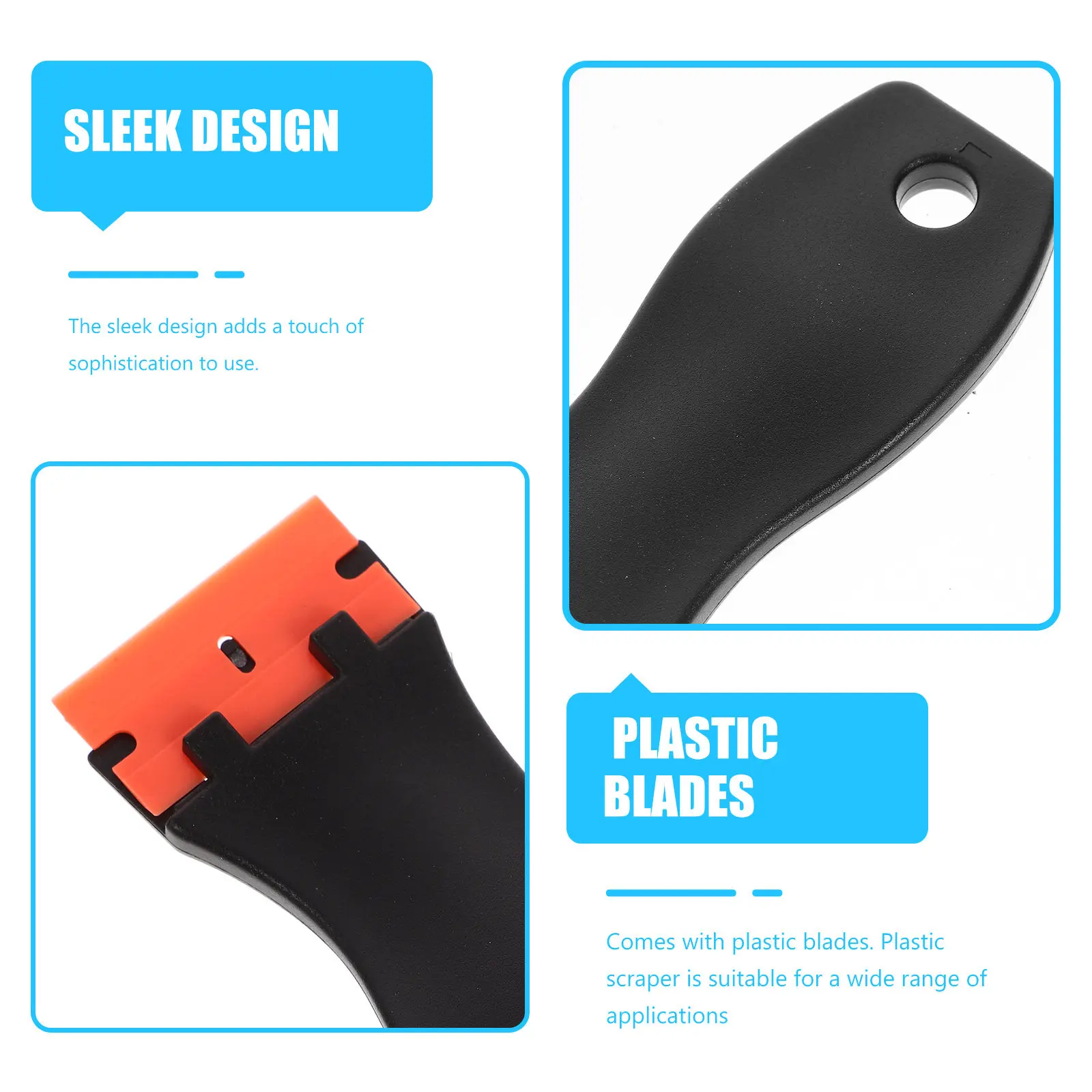 1 세트 플라스틱 블레이드 스크레이퍼 키트 유리창 라벨용 접착제 제거 도구 필름 제거 플라스틱 스크레이퍼 블레이드 청소