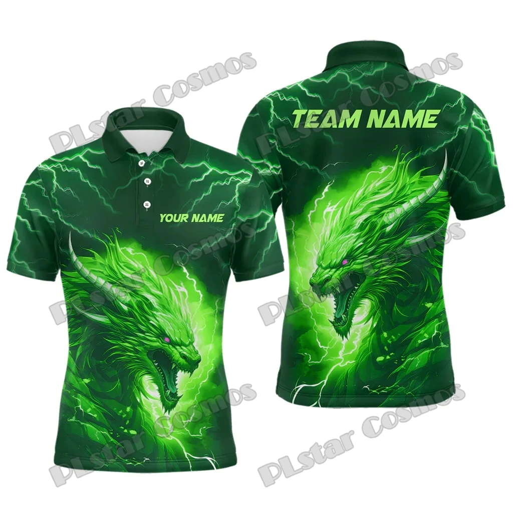 Bowling und Pins schlagen Bowling Wasser Drachen Umarmung benutzer definierten Namen 3d gedruckt Herren Polos hirt Sommer Unisex lässig Polos hirt wk245 – Detail 16