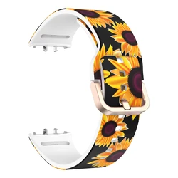 Floral Animal Print Silicone Watch Strap - Stylish Wristband Bracelet (Sun Flower)
