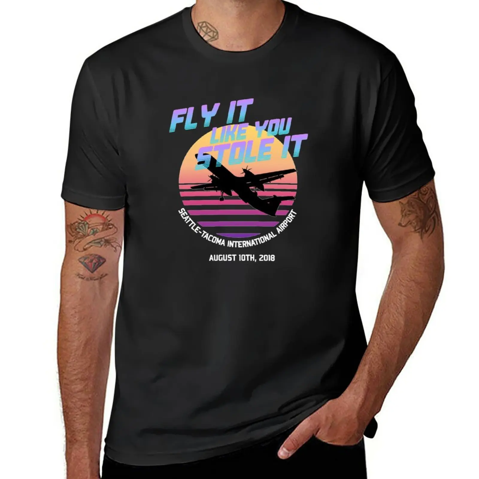 Fly It Like You Stola-Richard Russell, Sky King, 2018 Horizon Air Q400 T-Shirt Incidente Abbigliamento Vintage Top Magliette Uomo