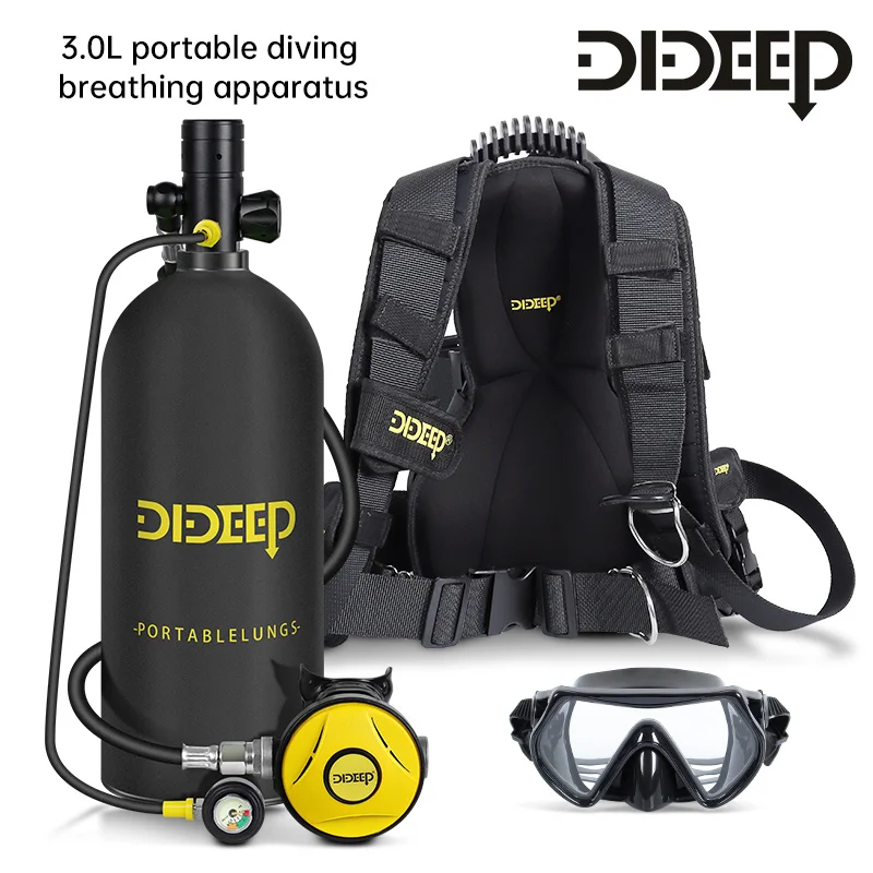Dideep X6000 Diving Rebreather 3L Diving Oxygen Tank Scuba Diving Tank Attrezzatura Subacquea Circa 30-50 Minuti