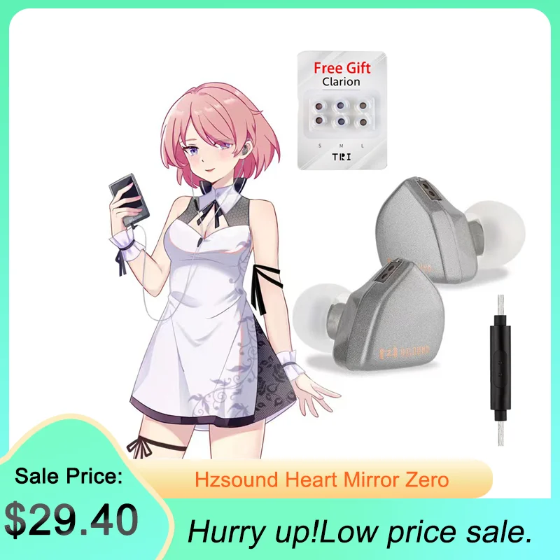 Hzsound-wired Heart Mirror Fone de Ouvido Zero Monitor Intra-auricular Diafragma 10 mm 2pin Fone de Ouvido Hifi Fone de Ouvido para Música - Image 6