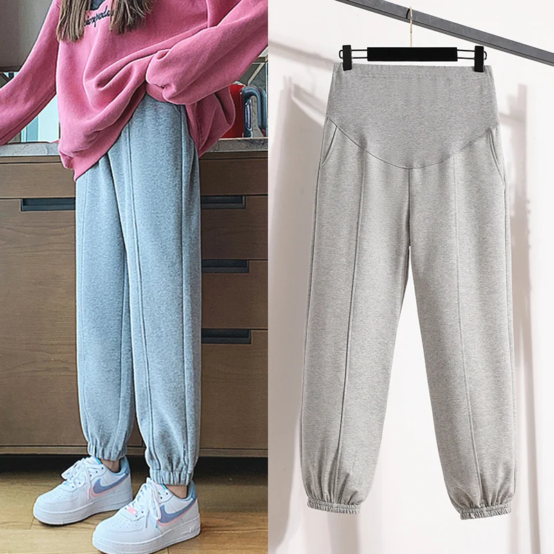 Spring and Autumn Pregnant Women Empired Pants Middle Striped Fashion Long Loose Maternity Belly Trousers Pregnancy Sweatpants 3