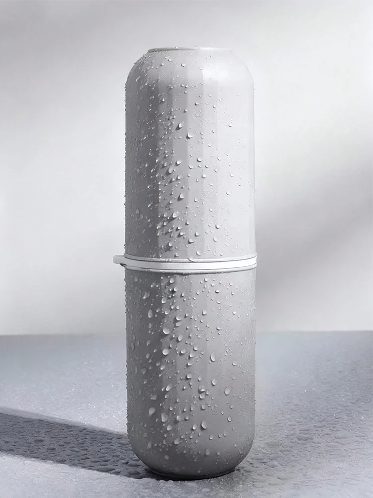 Travel Toothbruh Cup Box Round Platic Portable Toothpate Holder Home Organizer Storage Cae Stand Bathroom_voghion.com