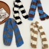 Crochet Plush Scarf for Female Teens Girl 2000s Long Stripe Scarf Spring Autumn Knitted Skinny Scarf Harajuku Neck Scarves 1