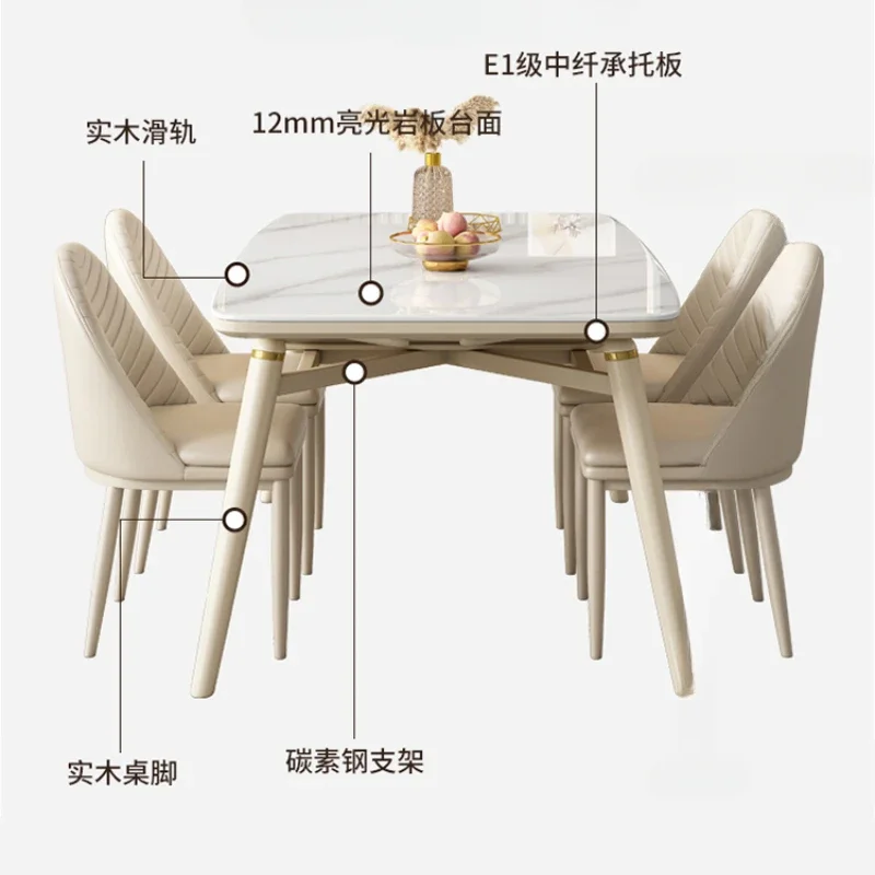 Nordic Extendable Dining Tables Round Luxury Living Room Modern Dining Tables Kitchen Design Tavolo Pranzo Home Furniture SR50DT