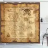 Middle Earth Map Shower Curtain Mountains Vintage Map Bathroom Curtains Treasure Map Shower Curtain Waterproof Bathroom Decor 4
