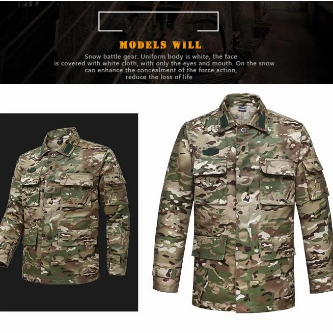 Outdoor Camo Male Uniform Tactical Jackets Training Clothes Safari Suit Pants Men Airsoft Wear Resistant Hunting Clothes 6