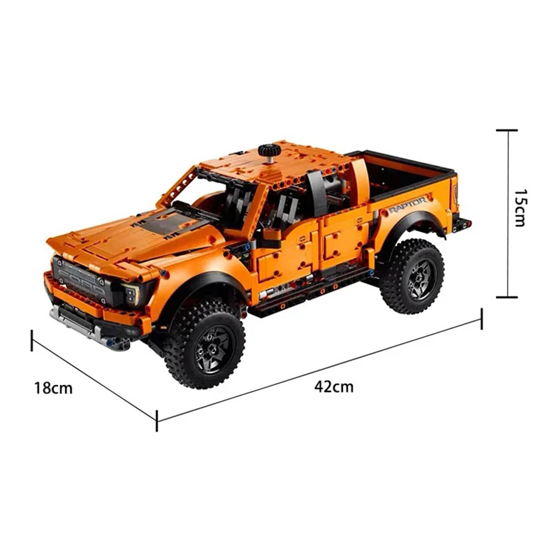 하이테크 포드 랩터 F-150 픽업 트럭 레이싱 카, MOC 42126 빌딩 블록 벽돌, 어린이 교육용 장난감, 크리스마스 선물