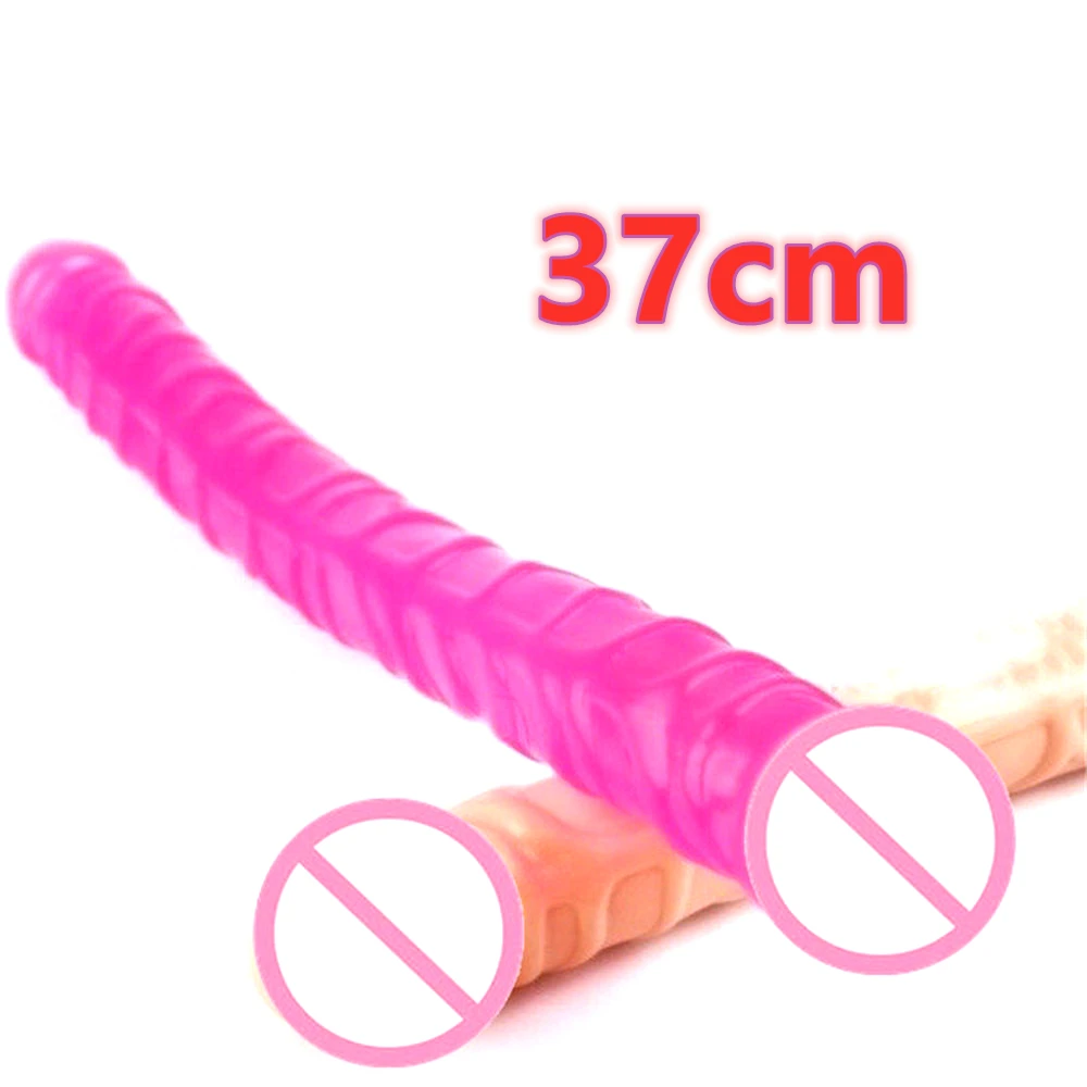 Long Dildos 370mm Flexible Soft Jelly Vagina and Anal Double Ended Dong Sex Toys Erotic Adult Products sex toys