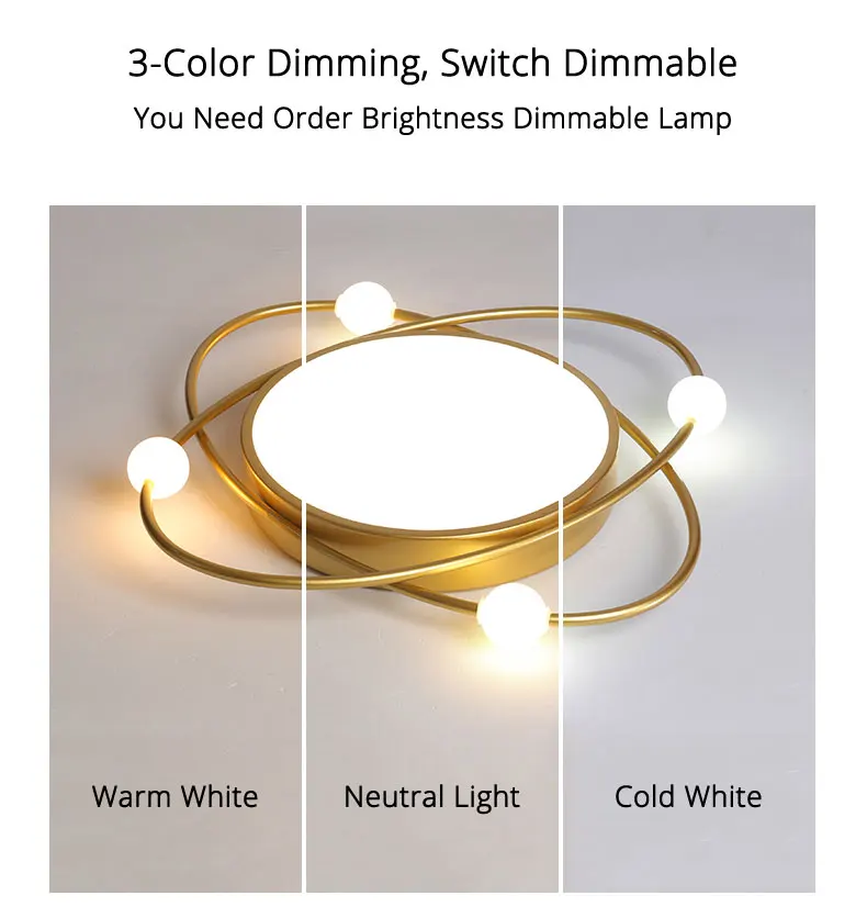 flush mount chandelier Modern bedroom lamp simple creative led ceiling lamp Nordic light luxury home study second bedroom warm and romantic lamps gold chandelier