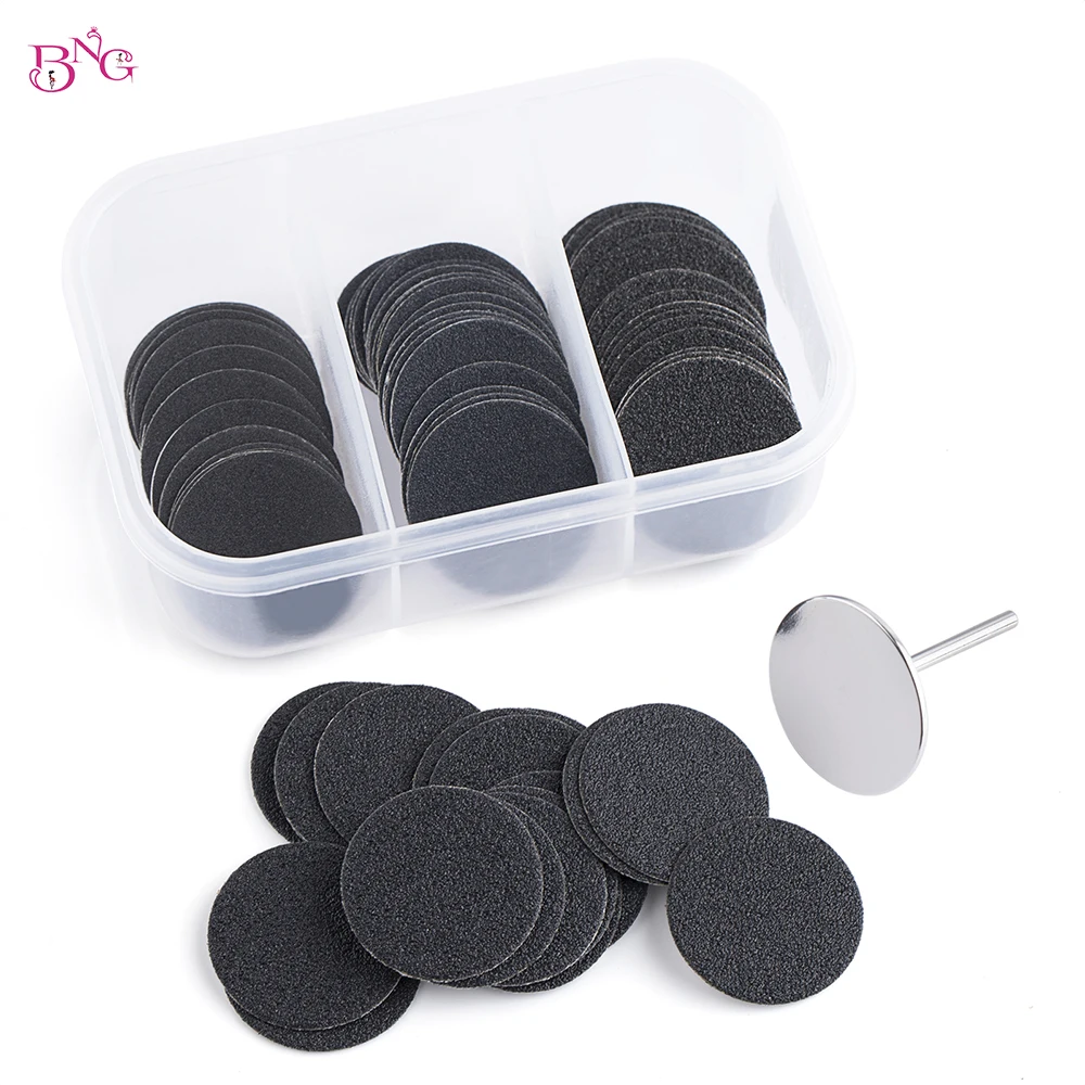 60pc Foot Pedicure Disc Set Callus Remover Feet Replaceable Sandpaper Dead Skin Removal Smart Pedicure Nozzles Professional 25mm