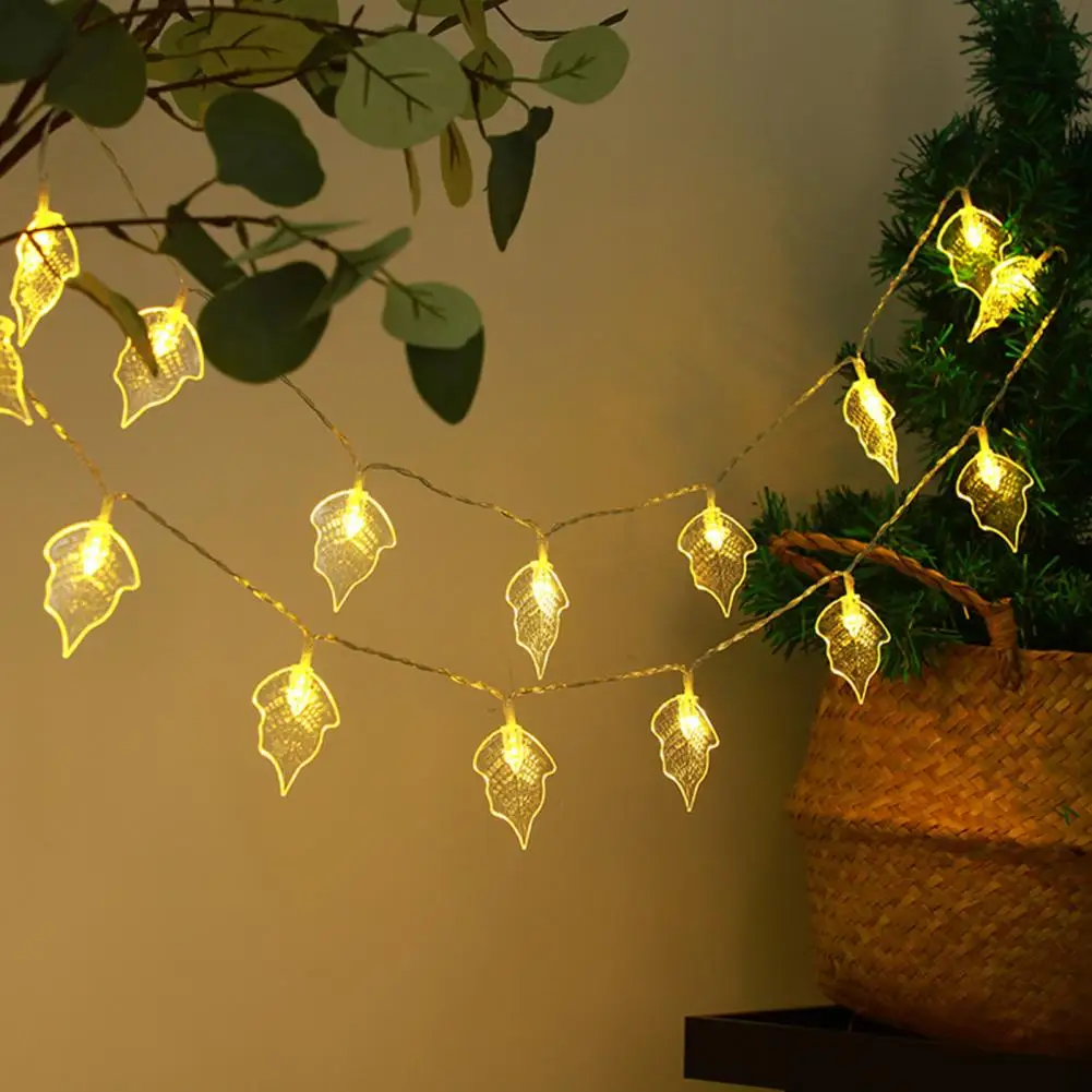

Led Fairy Light Leaf-shaped Decorative String Lamp Non-glaring Led Party Ornament with Multiple Modes Low-power Consumption Led