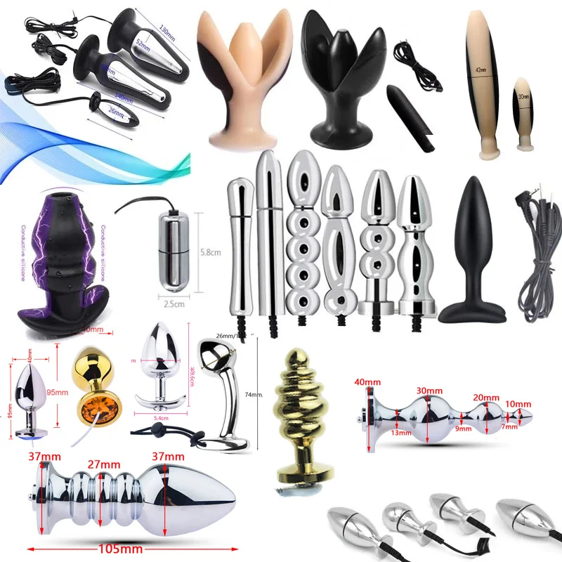 Electro Shock Anal Butt Plug Electric Estim Stimulation Sextoy bdsm Jump Eggs Prostate Massager Vibrator Sexy Toys For Couples electro sex toys electric sex toys