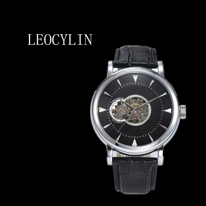 

LEOCYLIN Automatic mechanical watch waterproof Tourbillon Wristwatches fashion business stainless steel Relogio Masculino