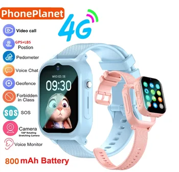 4G Kids Smart Watch with GPS SOS Video Call 108° Rotating HD Camera Monitor Tracker Children Phone Watch