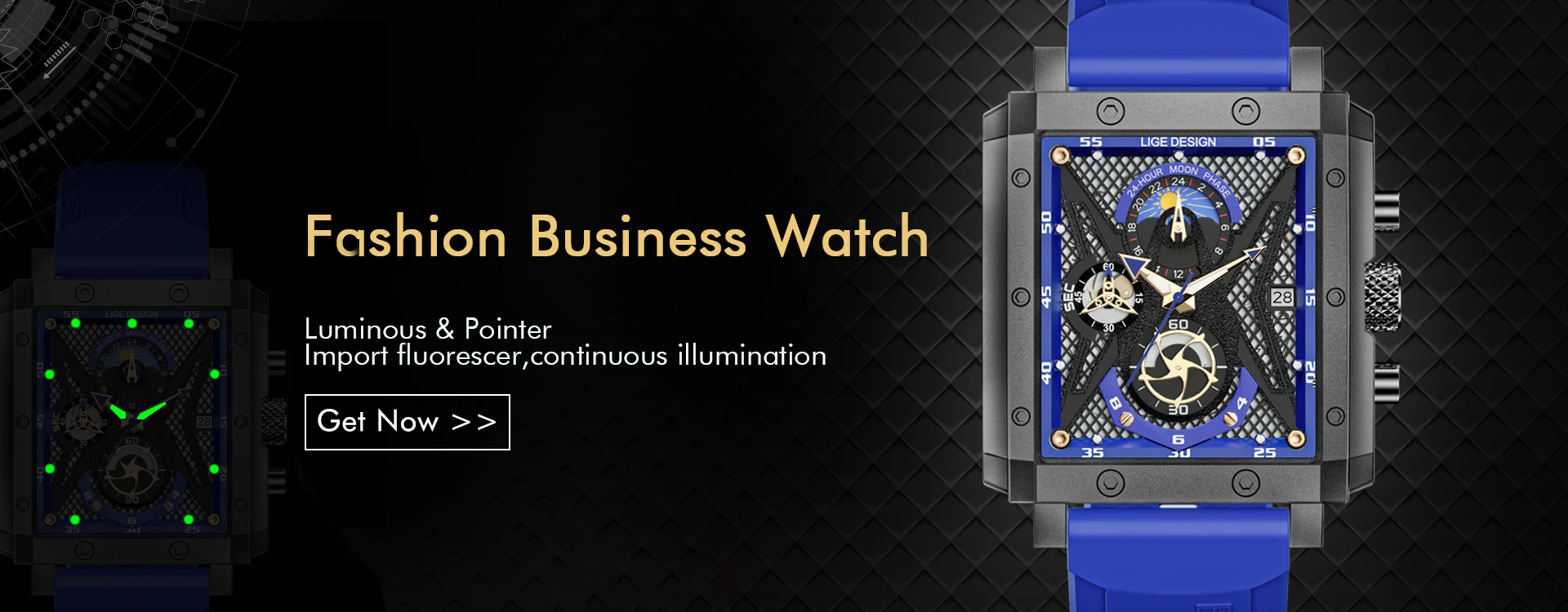 LIGE Date Watches Mens Luxury Brand Big Dial Watch Men Waterproof Quartz Wristwatch Sports Chronograph Clock Relogio Masculino