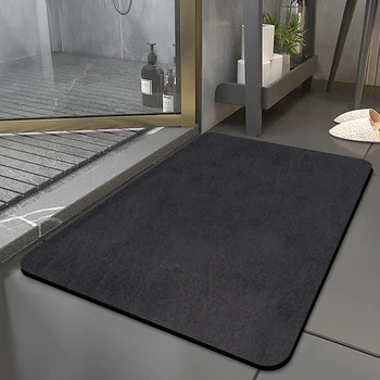 Bathroom diatom mud absorbent floor mat household toilet bathroom entry door foot padded cartoon quick dry non-slip mat