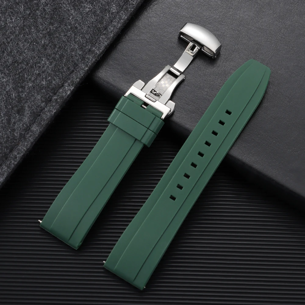 Premium Quick Release Rubber Watch Strap - Silicone Replacement Bracelet in Various Sizes