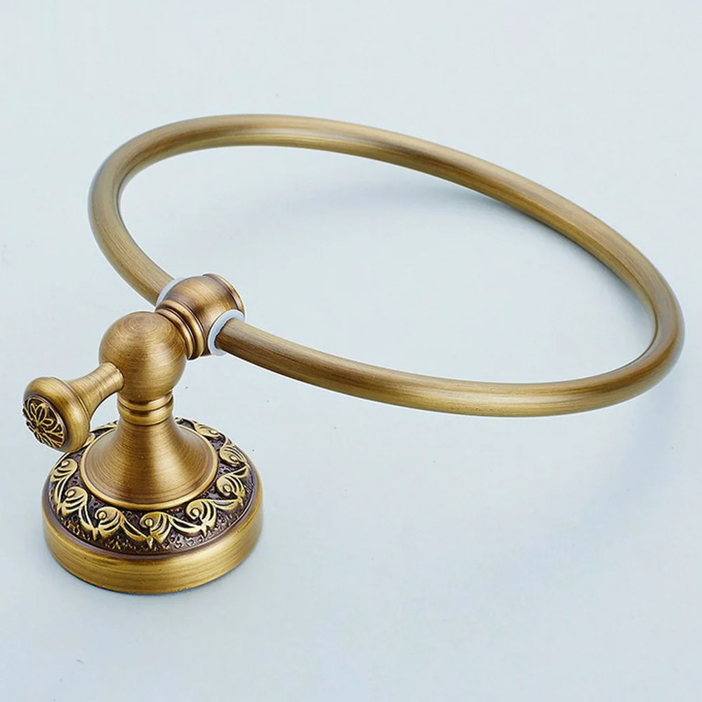 Antique Bronze Brass Towel Ring Round Wall Mounted Towel Rack Bar Holder Bathroom Accessories Bba489