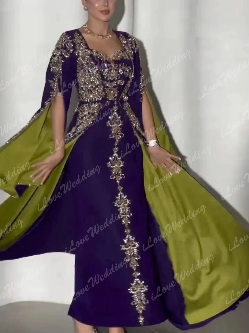 فستان سهرة قفطان ملكي دقيق للمشاهير مخصص للنساء قف...