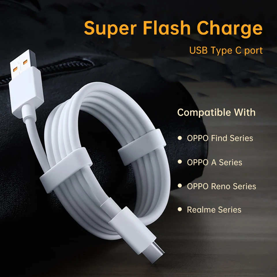 Chargeur Rapide Realme 80W SuperVOOC - Adaptateur Original Compatible GT7, GT6, 14 Pro+, Etc. - 6
