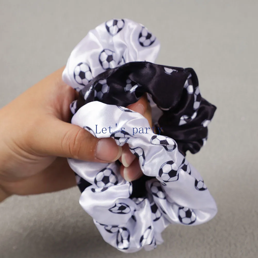 6Pcs Sports Football Satin Hair Ties Hair Band for Kids Girl Soccer Theme Birthday Party Favors Gifts Toy Gift Filler Party Toys