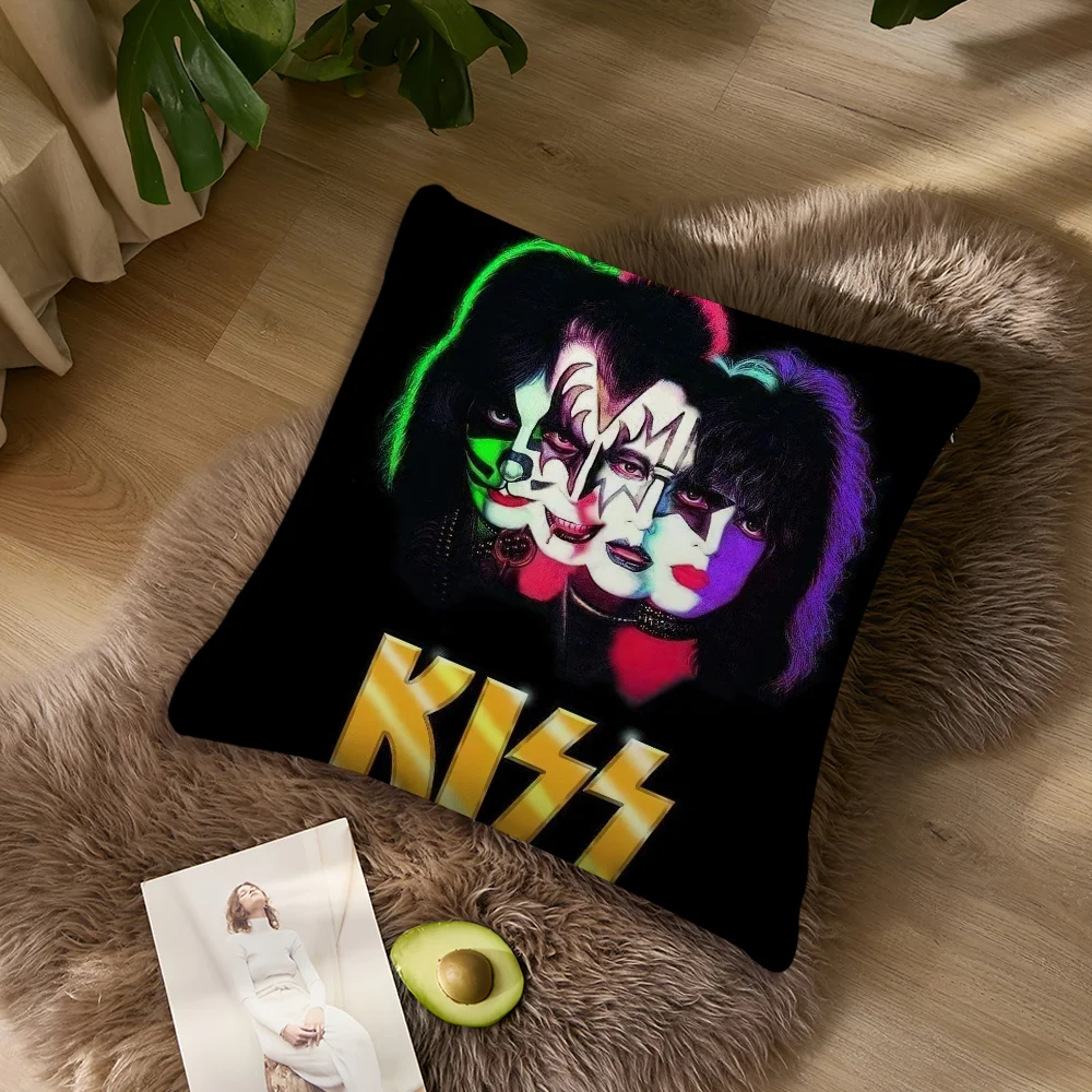 Rock Band K-Kiss Kissenbezug, Wohnzimmer-Akzent, Couch, Rückenstütze, quadratisch, Lounge, erholsamer Nickerchenbegleiter ﻿ – Detail 5