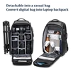 Men travel Professional SLR camera backpack With tripod bracket Detachable into a Anti-theft 40L travel 17 inch Laptop Backpack 2