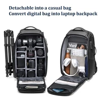 Men travel Professional SLR camera backpack With tripod bracket Detachable into a Anti-theft 40L travel 17 inch Laptop Backpack 2