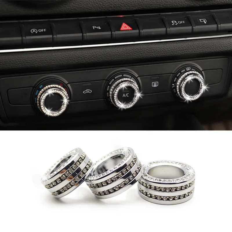 

FOR Audi A3 Air conditioning diamond inlaid water drill Audio knob Diamond inlaid car interior modification