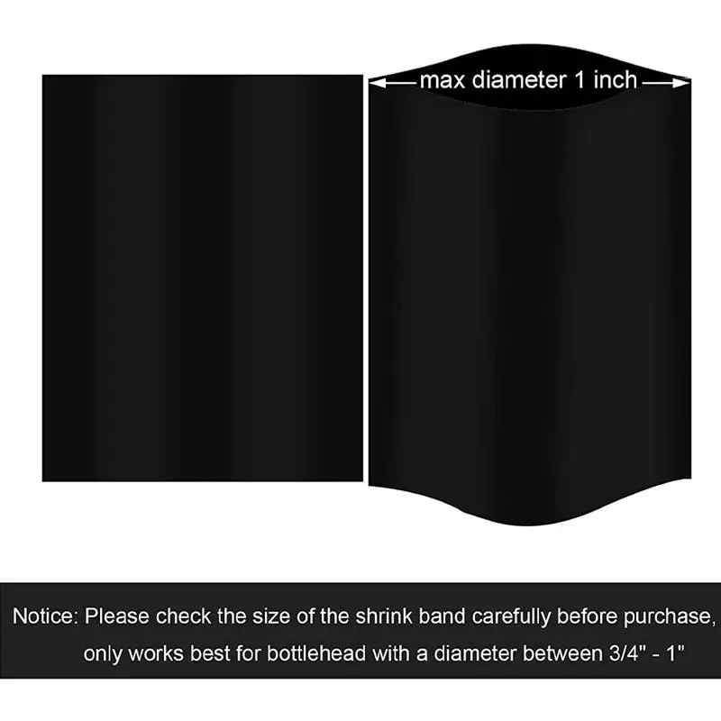 100Pcs Black Shrink Sleeve Oil Bottle Membrane Bottle Sealing Film Heat Shrink Wrap Sealer Packaging Equipment