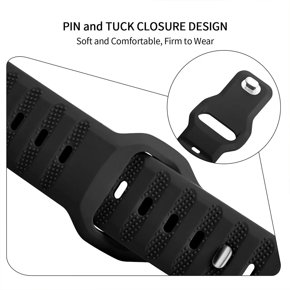 Enhanced Silicone Sports Watch Band – Premium Quality, 20mm/22mm, Multiple Fits