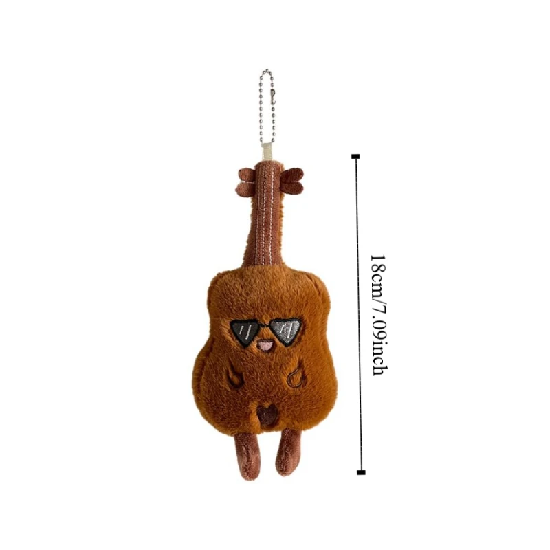 Trinket Cartoon Guitar Pendant Musical Instrument Soft Guitar Key Rings Violin Kawaii Guitar Keychain Door Key