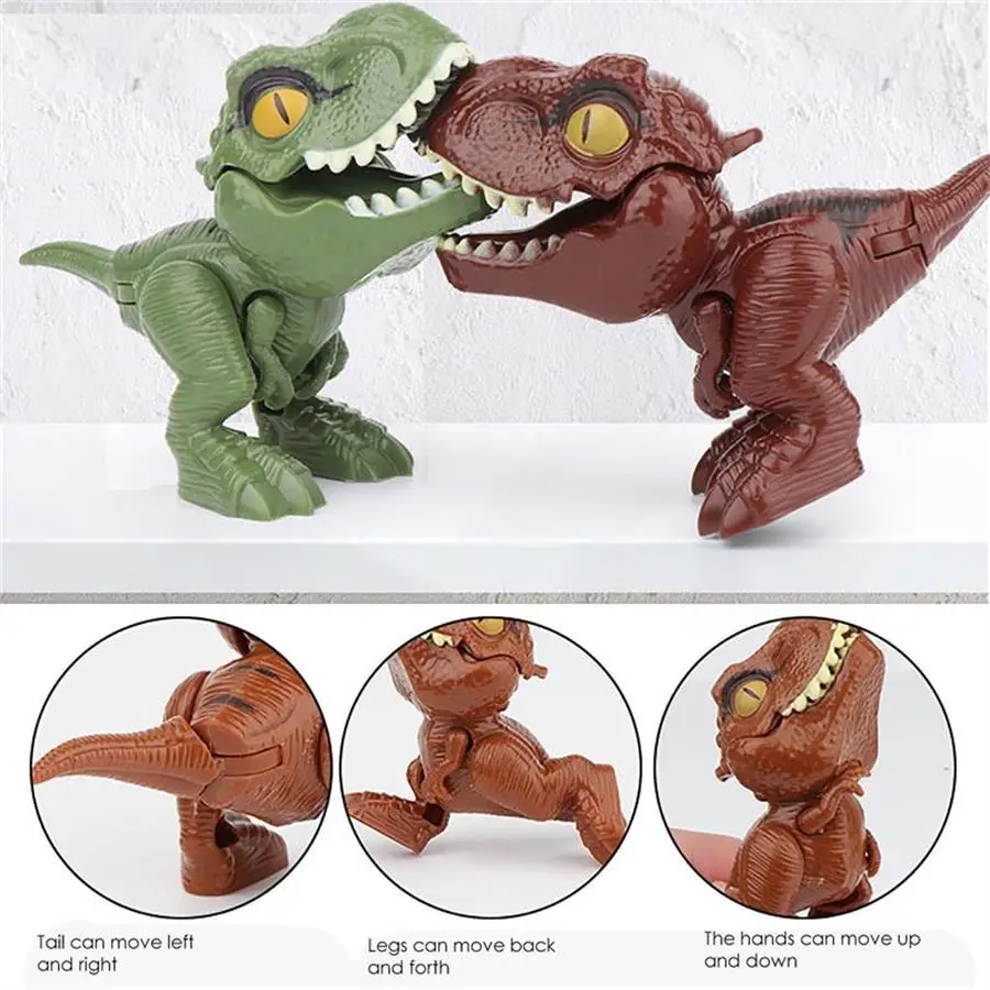 Miniaturowe kreskówkowe paluszkowe dinozaury Tyranozaur — plastikowe pacynki na palce (5/10/20)