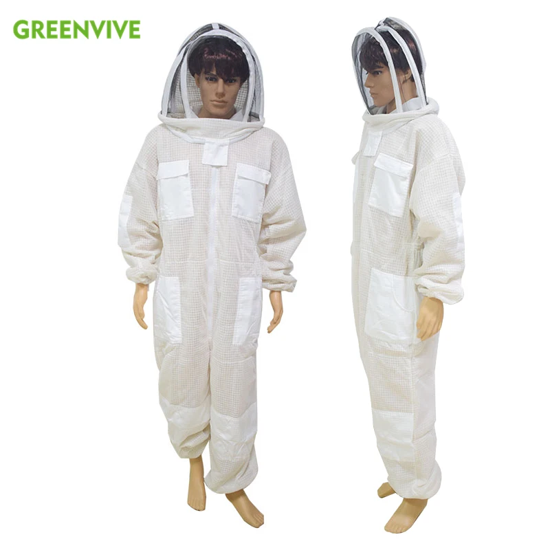 Breathable 3-layer Vented Bee Suit with Veil Beekeeping Gear