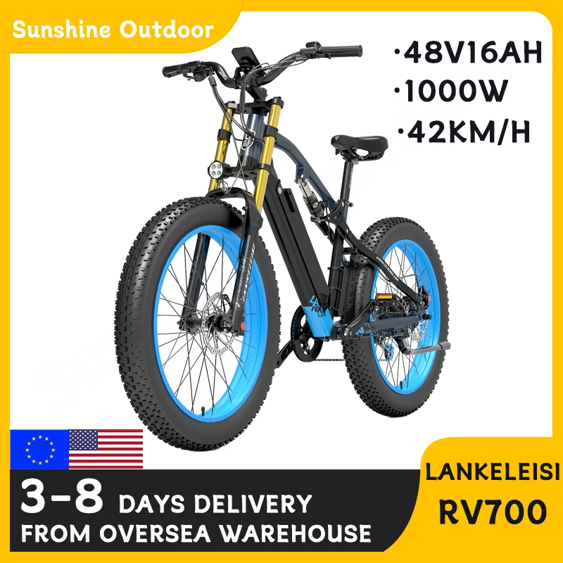 

LANKELEISI RV700 1000W 48V16AH DOPPEL SUSPENSION HYDRAULISCHE BREMSE 26*4,0 FETT BIKE SCHNEE BIKE