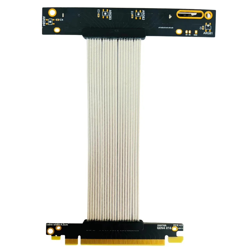 Riser placa gráfica prateada, suporte vertical, suporte