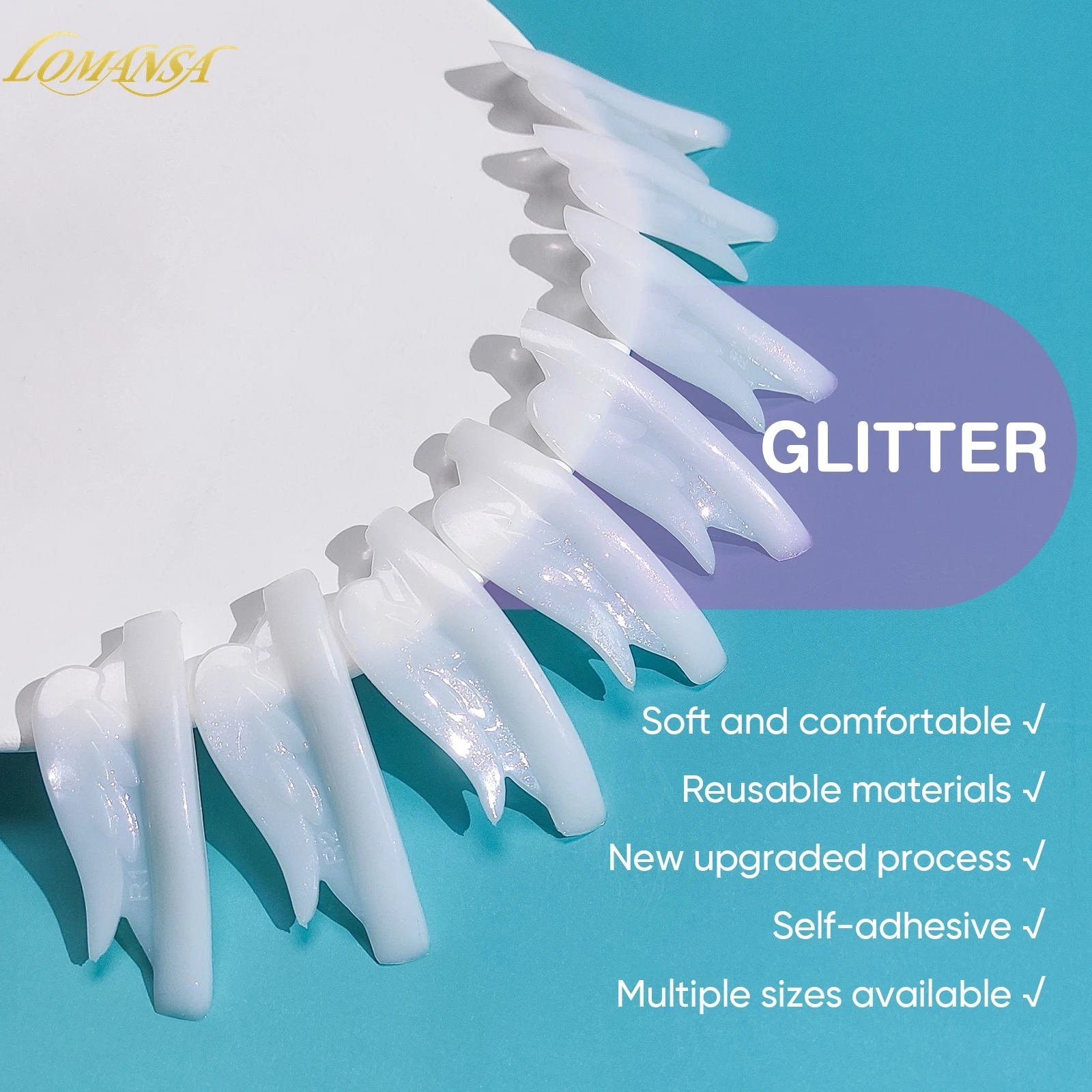 로만사 8쌍 L컬 실리콘 속눈썹 펌 패드 스티키 래쉬 로드 쉴드 리프팅 3D 속눈썹 컬러 액세서리 메이크업 도구