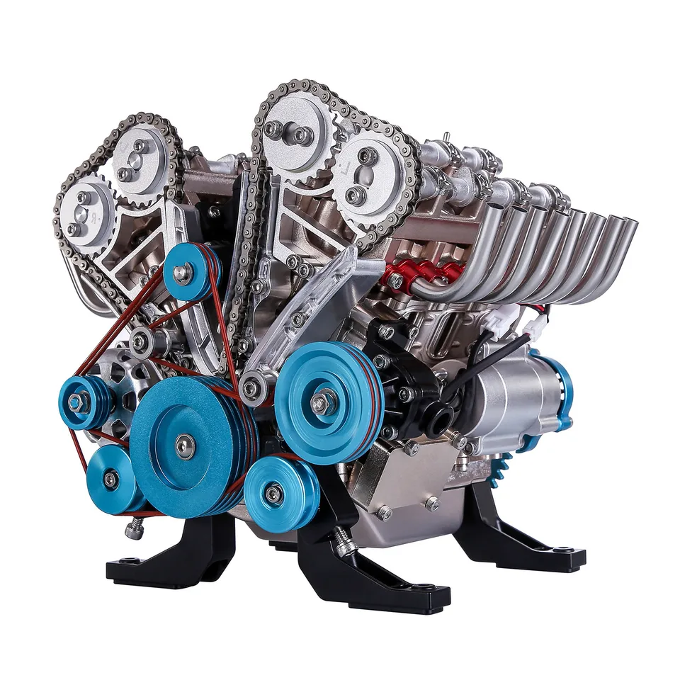 DIY V8 물리 장난감 선물 장식 교육 엔진 모델, 금속 기계 엔진, 과학 실험, 500 개 이상