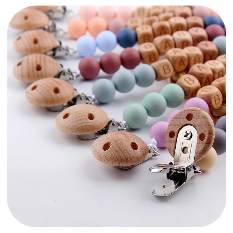 Baby Pacifier Clips Personalized Name Teethers Toys Dummy Nipples Holder Clip Chain Babies Accessories Newborn Gifts Custom