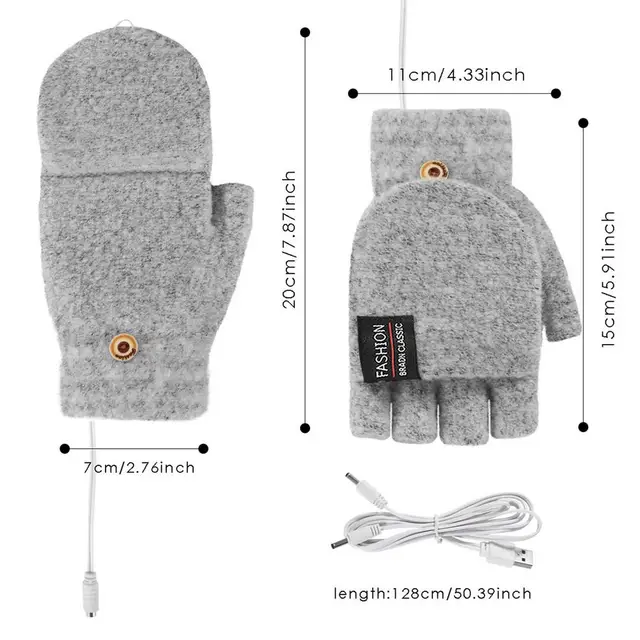 Hordozható Usb Kézi Fűtés Otthoni Flip Cover Electric Fűtő Kesztyű Fűtött Lapokkal Elektromos Kézmelegítő - Image 5