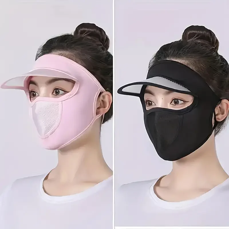 Summer Thin Sun Protection Face Mask With Brim, Breathable, Washable, UV Protection For Women