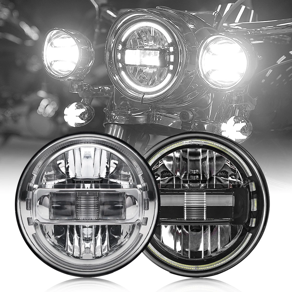 Motorcycle 7inch Led Headlights Round Motorcycle Led Explorers