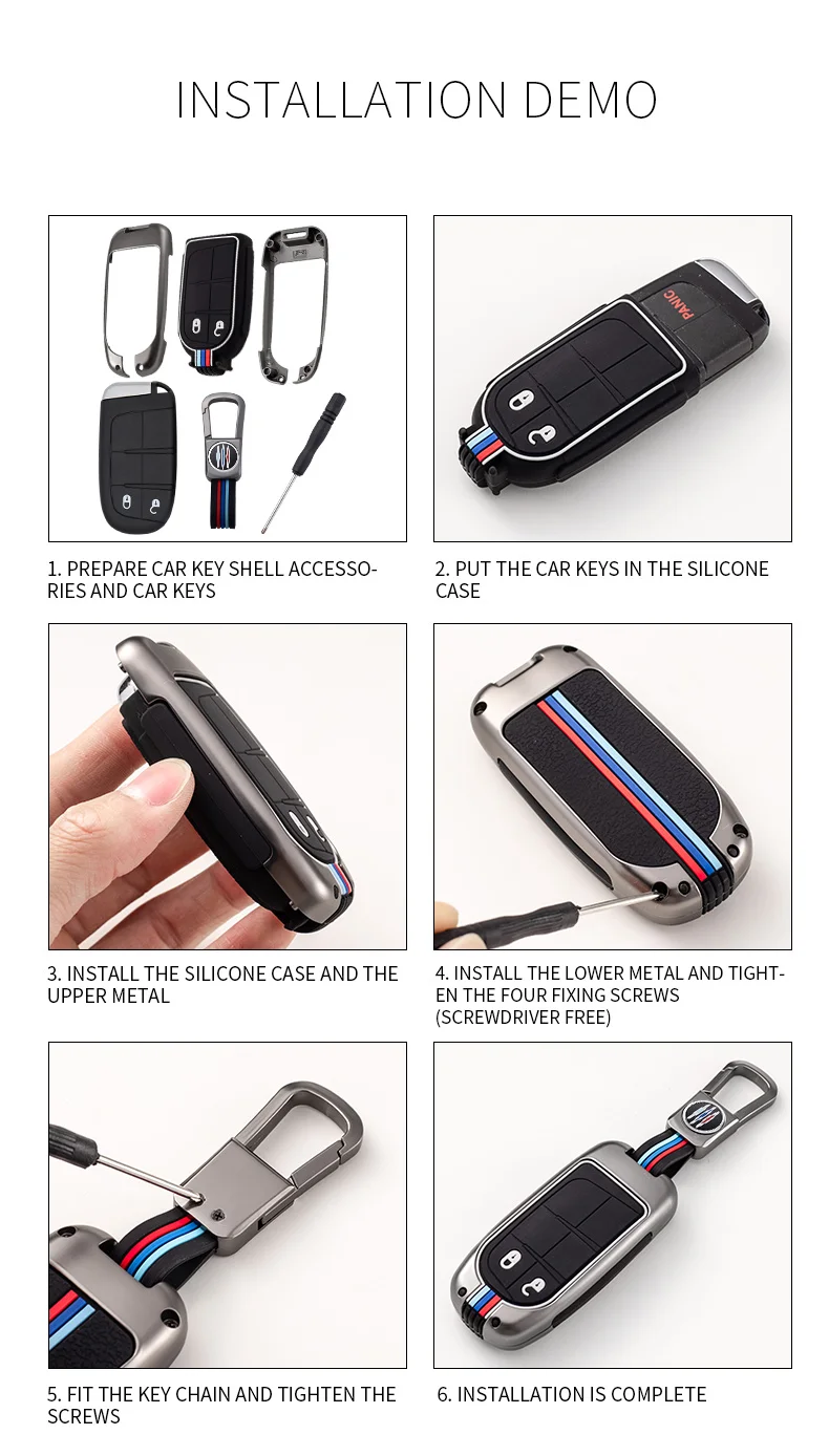 Portachiavi custodia portachiavi per Jeep Renegade Compass Grand Cherokee per Chrysler 300C Wrangler Dodge Auto Accessaries portachiavi - Sf65106726b39449d91550e6f445ff6bel