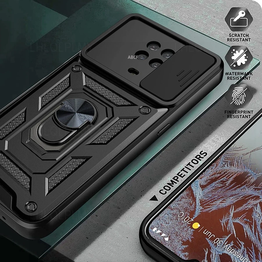 Ultimate Camera Protection Phone Armor Case with Hybrid Ring Back Cover